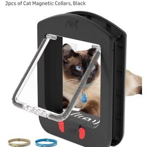 NWT The Brand Says It All Small Magnetic Pet Door with Collars